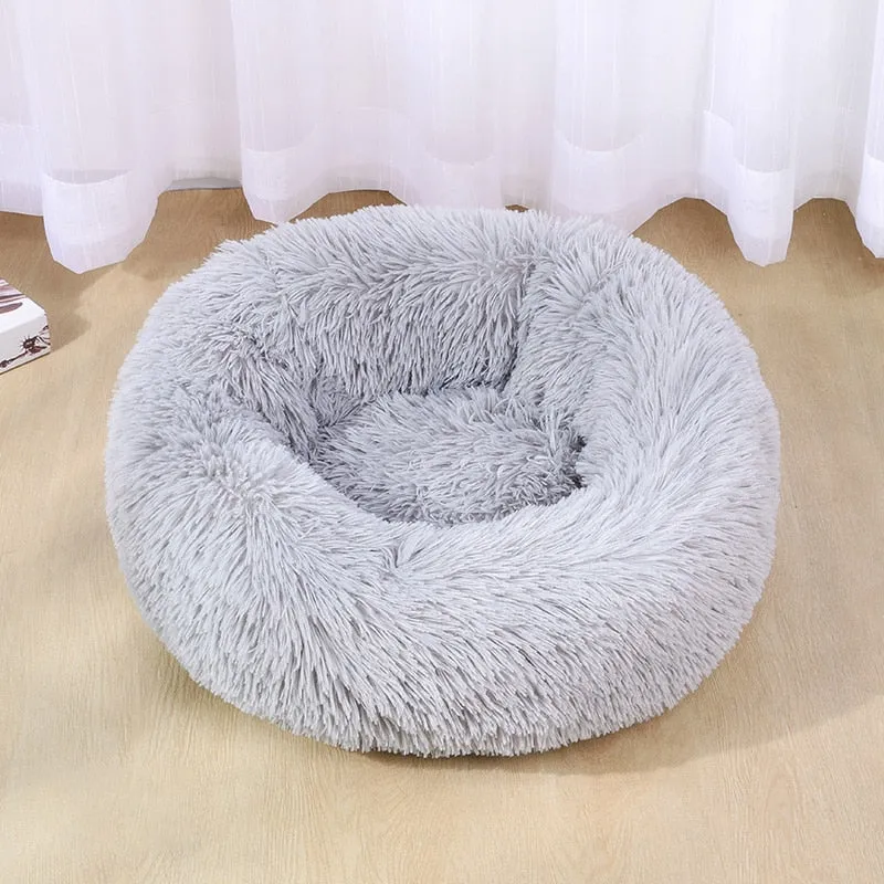 Dog Bed Super Soft Washable Long Plush Pet Kennel Deep Sleep Cat Dog Soft, Donut fluffy and soft bed for any pet cat or dog