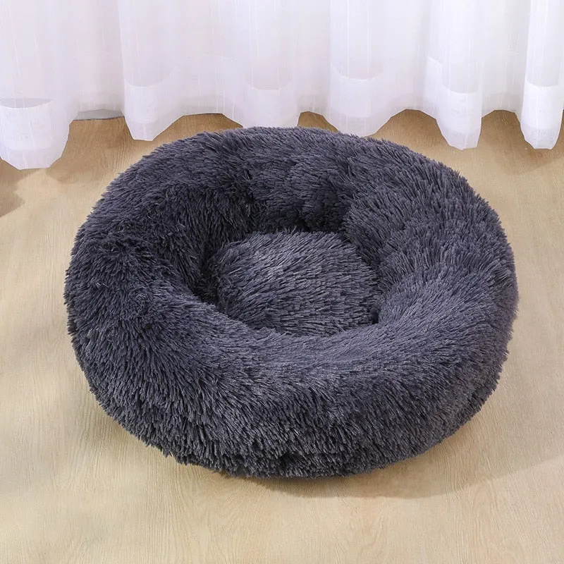 Dog Bed Super Soft Washable Long Plush Pet Kennel Deep Sleep Cat Dog Soft, Donut fluffy and soft bed for any pet cat or dog