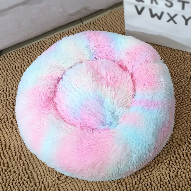 Dog Bed Super Soft Washable Long Plush Pet Kennel Deep Sleep Cat Dog Soft, Donut fluffy and soft bed for any pet cat or dog