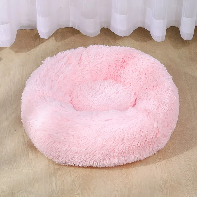 Dog Bed Super Soft Washable Long Plush Pet Kennel Deep Sleep Cat Dog Soft, Donut fluffy and soft bed for any pet cat or dog