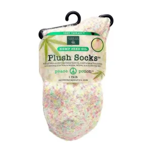 Earth Therapeutics Hemp Seed Oil Aloe Plush Socks Peach Confetti 1 Pair