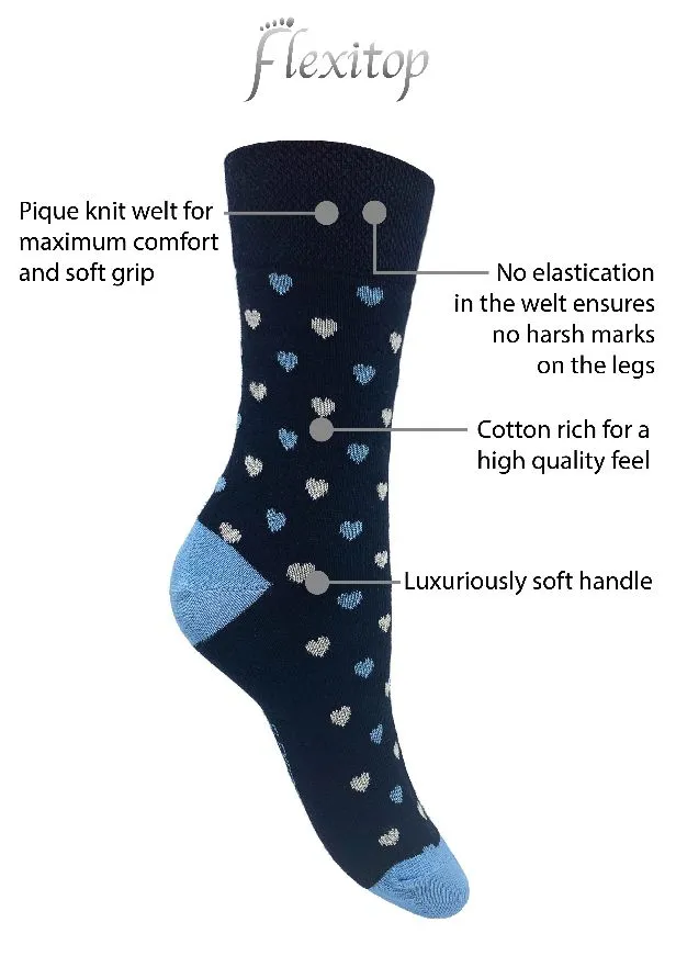 Flexitop Socks 3 Pack Bamboo Socks - Beige Polka Dots & Black Striped