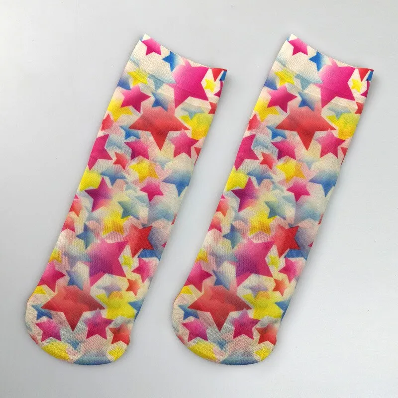 Flower Butterfly Pattern Print Soft Ankle Socks