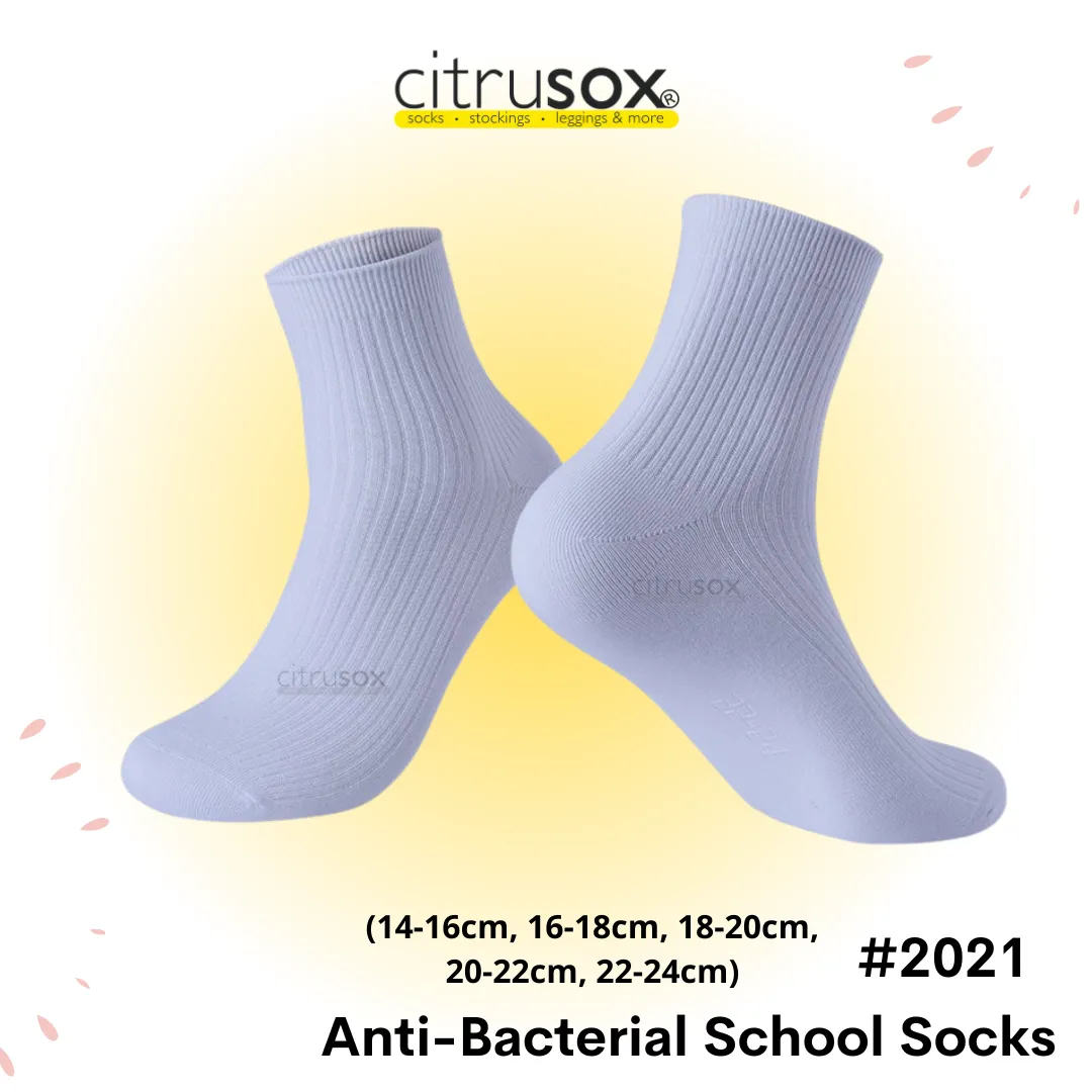 Full White Anti-Bacterial Combed Cotton School Socks