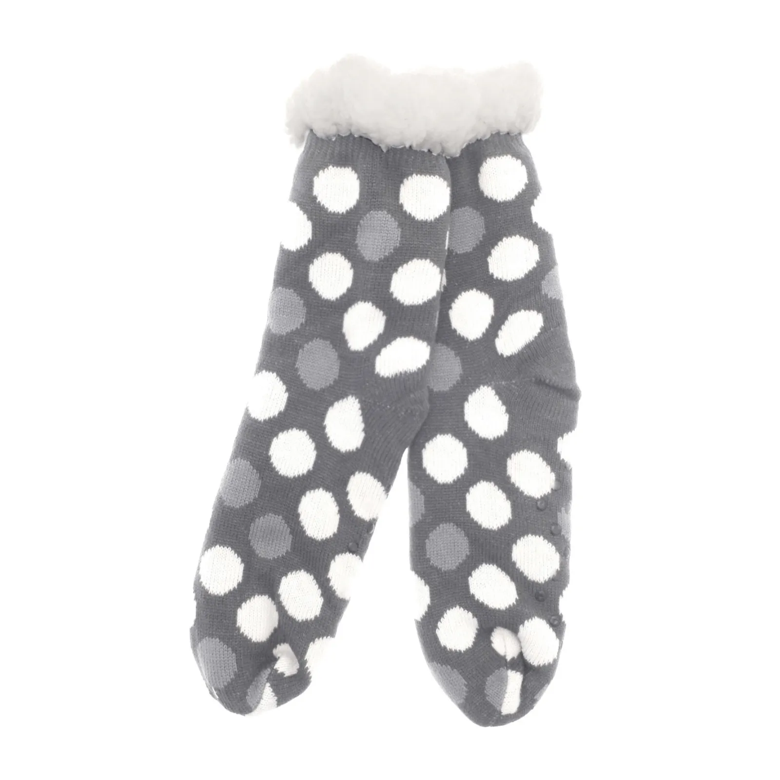 Fur Lined Slipper Socks Pair Colour Animal Grippers One Size