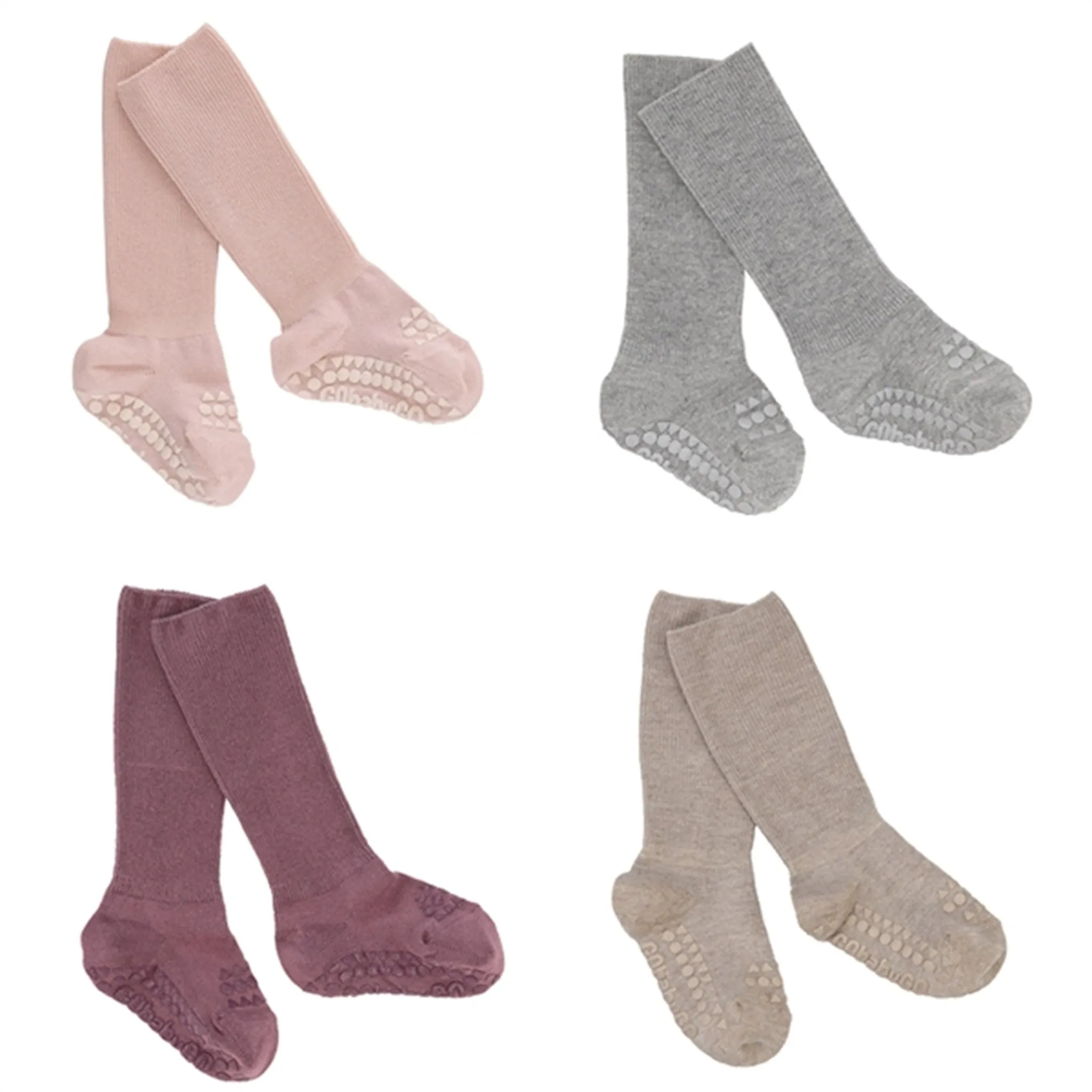 GObabyGO Bamboo Socks Combo Box Antislip Soft Pink