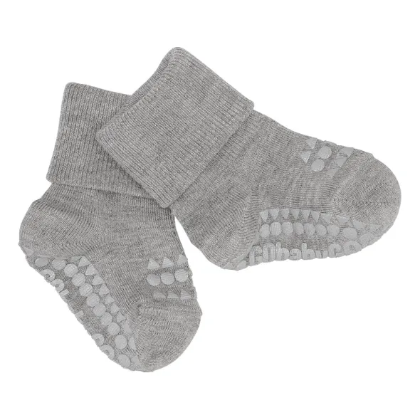 GoBabyGo Non-Slip Socks Bamboo Fiber - Grey Melange