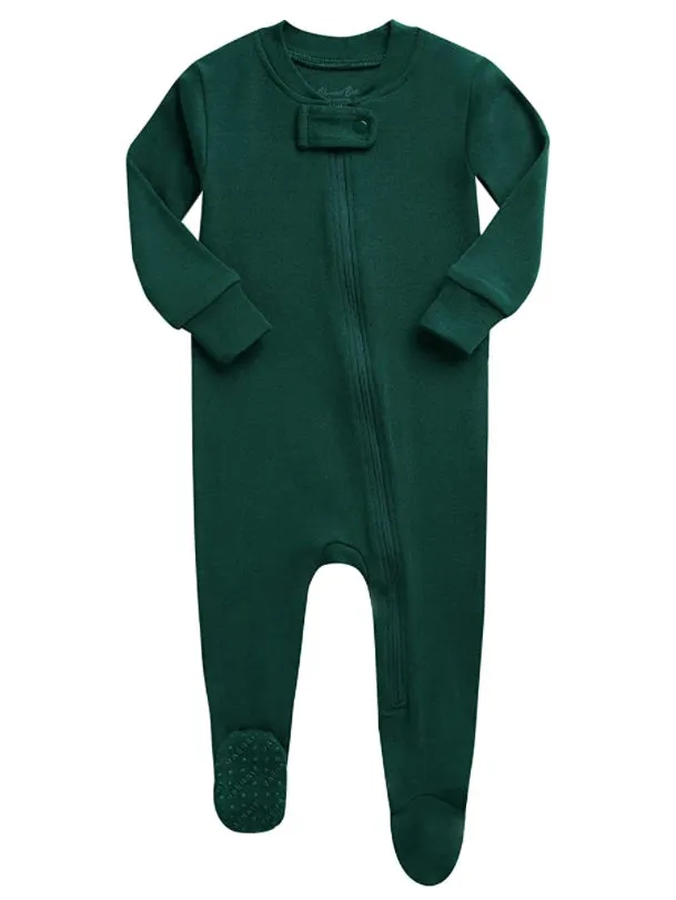 Green Baby Footed Sleepers