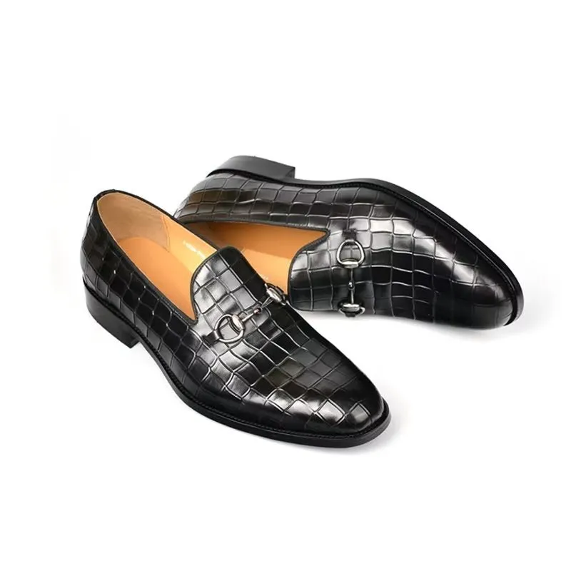 Hazel CrocLuxe Elegant Slip-on Loafers