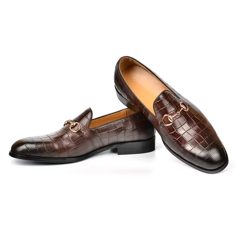 Hazel CrocLuxe Elegant Slip-on Loafers