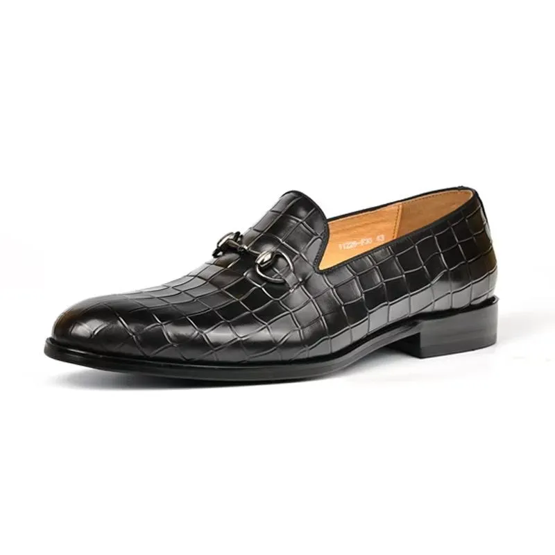 Hazel CrocLuxe Elegant Slip-on Loafers