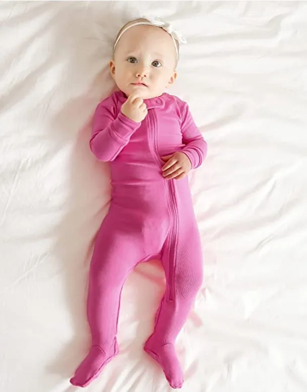 Hot Pink Baby Footed Sleepers