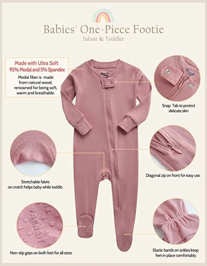 Hot Pink Baby Footed Sleepers