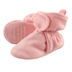 Hudson Baby Cozy Velour Booties, Light Pink