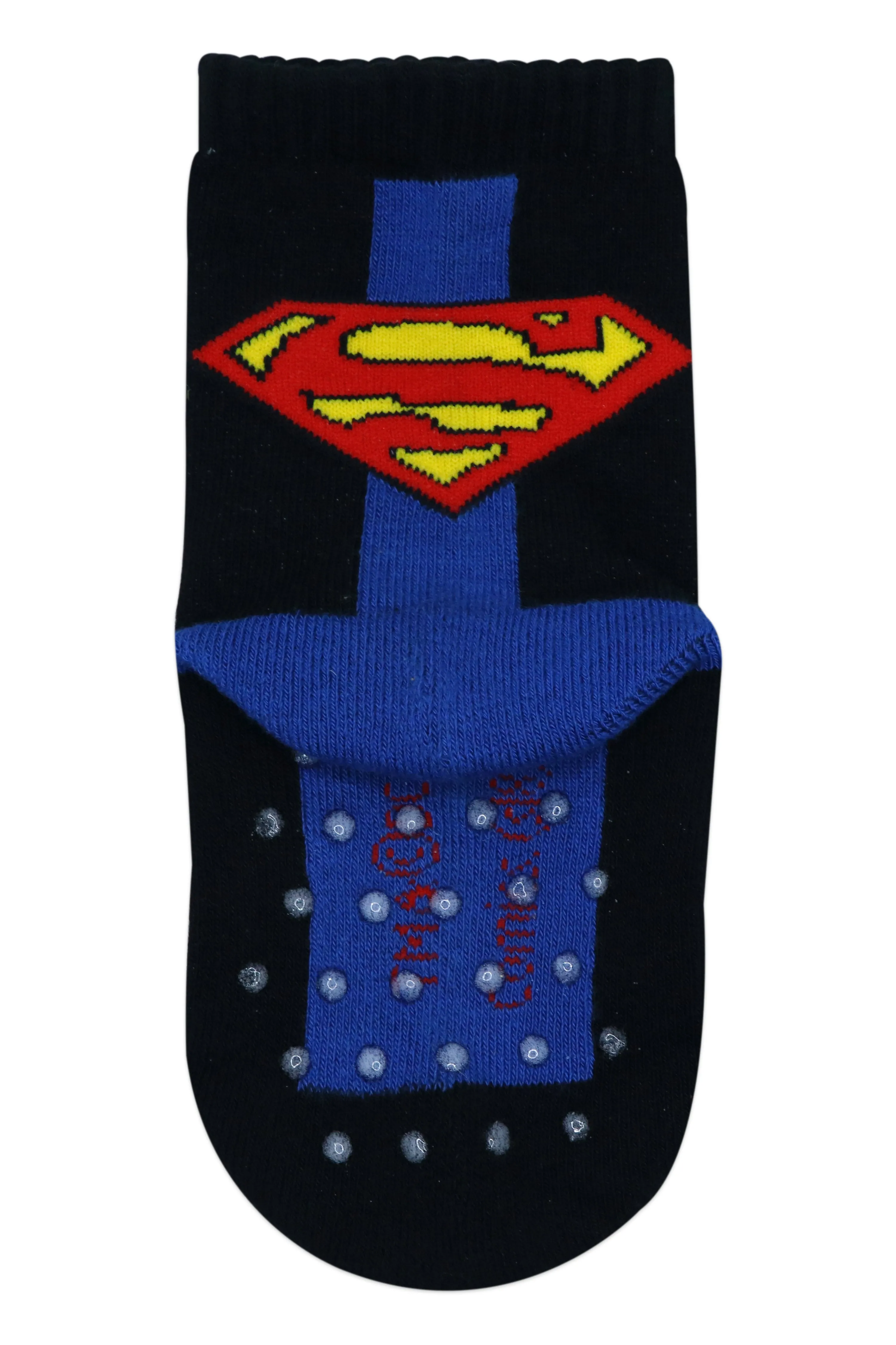 Justice League By Balenzia Crew/Calf Length  Socks for Kids with Anti-Skid Silicone Technology (Pack Of 3 Pairs/1U)(1-2 Years)(2-3 Years)Superman, Batman, Green Lantern