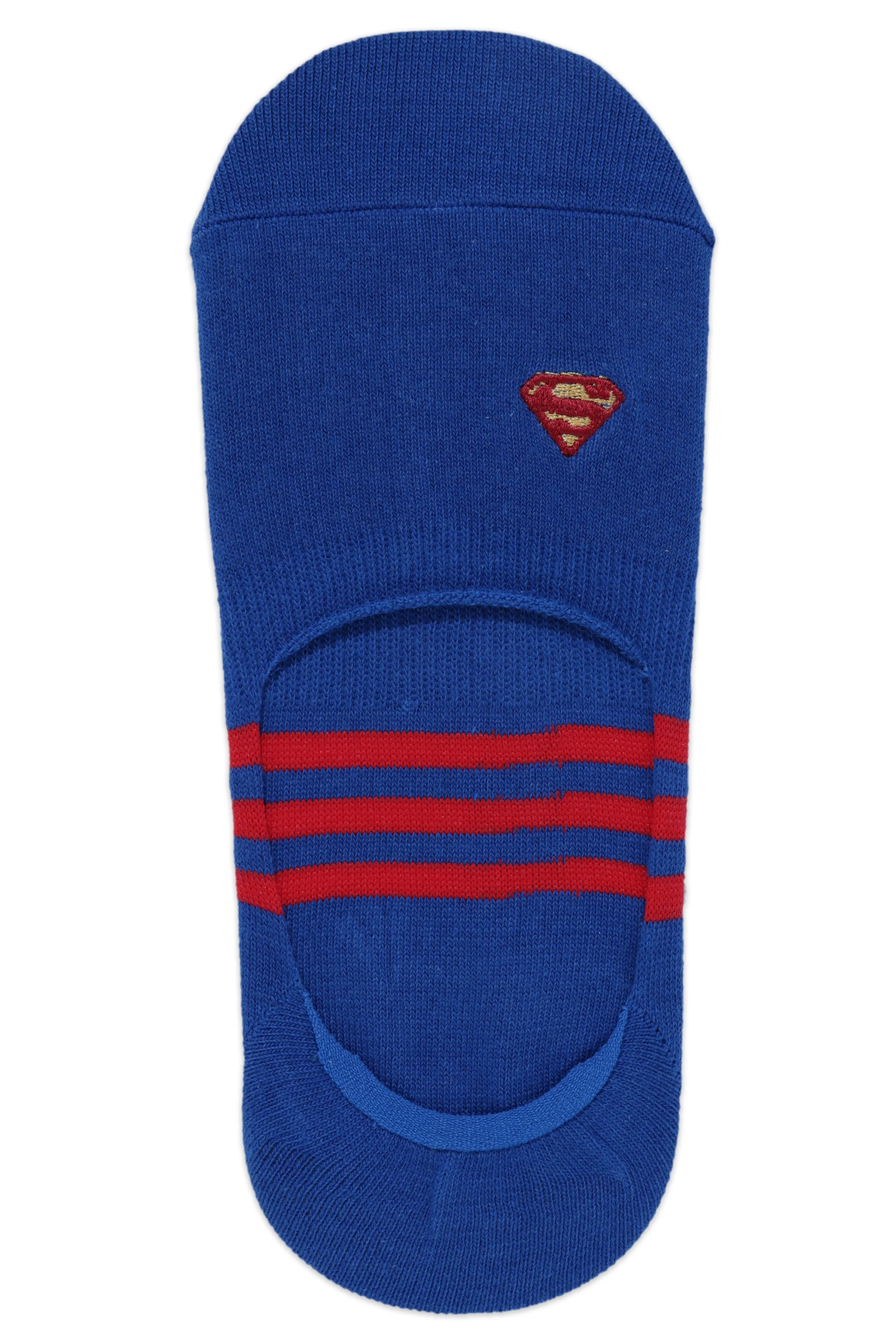 Justice League Men's Cotton Loafer Socks with Anti Slip Silicon - Superman, Batman, Flash -(Pack of 3 Pairs/1U)- No Show / Invisible Socks