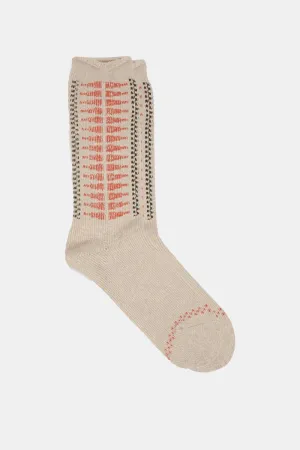 Kinari Plating Pattern Crew Socks (Orange)