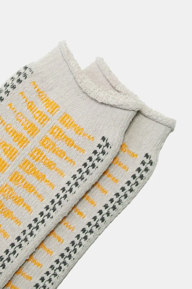 Kinari Plating Pattern Crew Socks (Yellow)