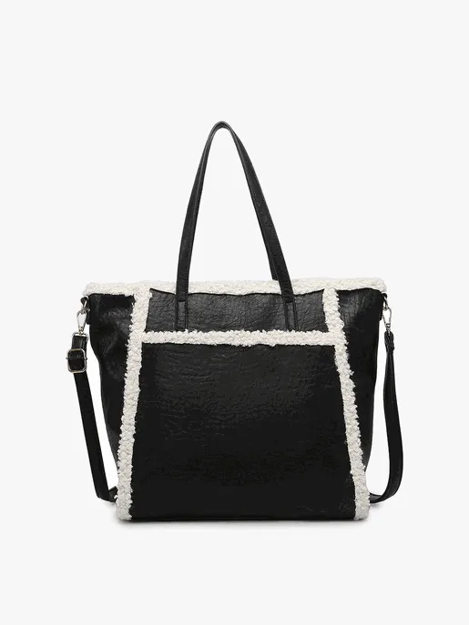 Lulu Sherpa Tote with Front Pocket