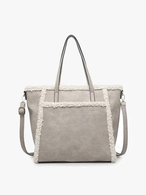 Lulu Sherpa Tote with Front Pocket