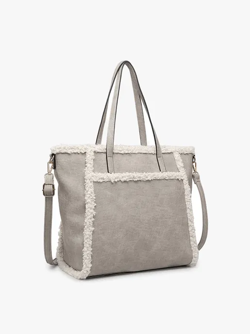 Lulu Sherpa Tote with Front Pocket