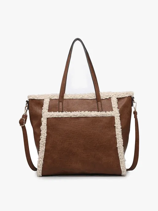 Lulu Sherpa Tote with Front Pocket