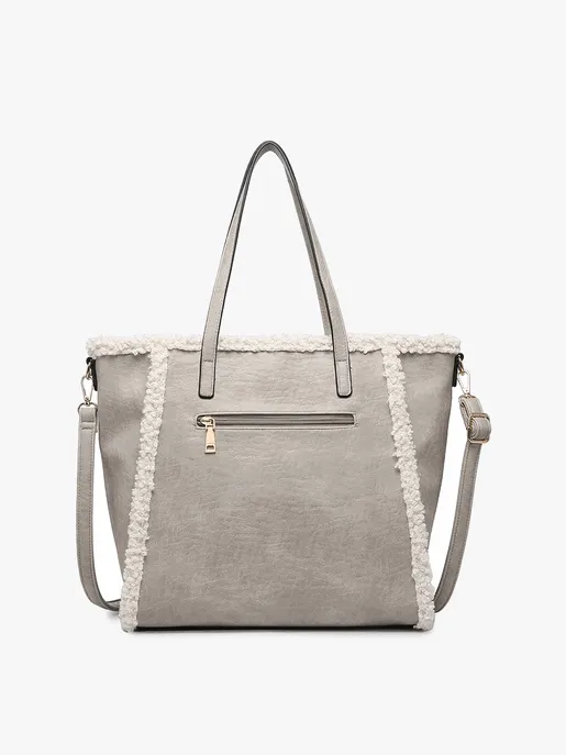 Lulu Sherpa Tote with Front Pocket