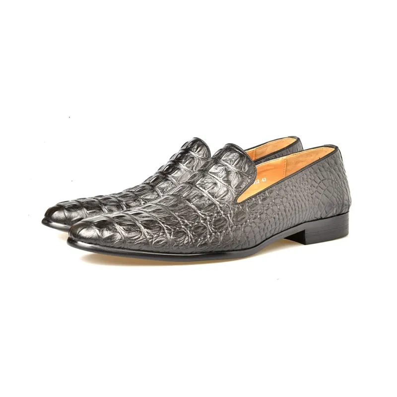 Luxury CrocTex Pointed Toe Slip-On Loafers