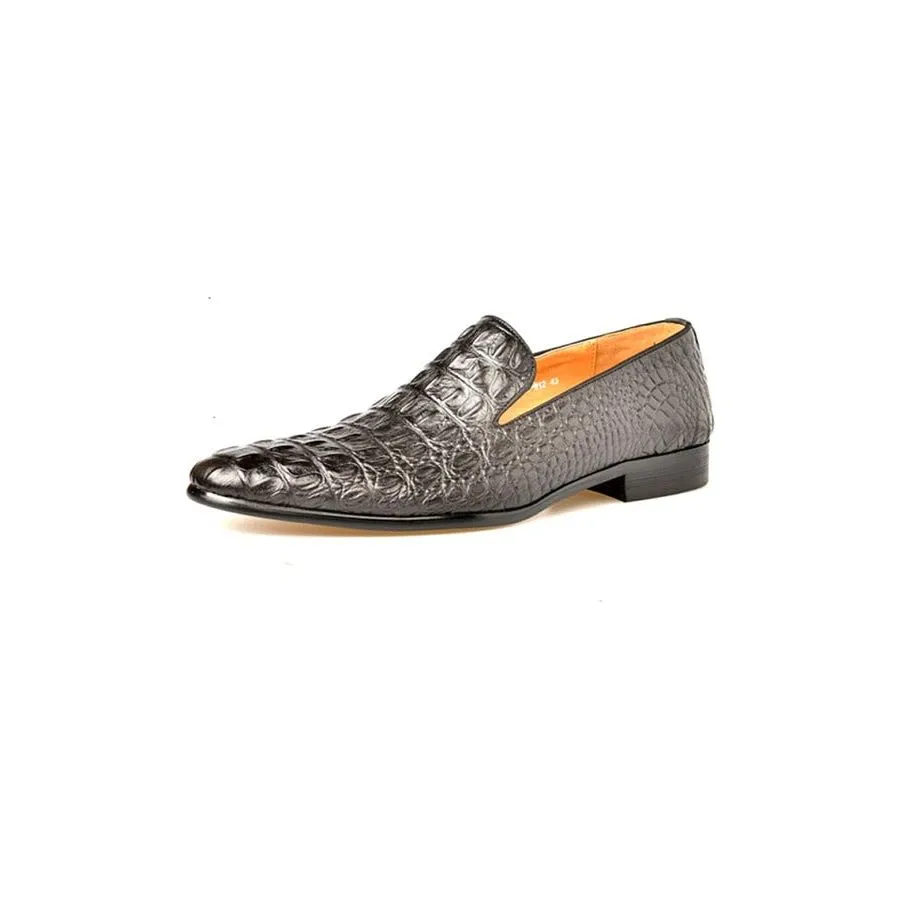 Luxury CrocTex Pointed Toe Slip-On Loafers