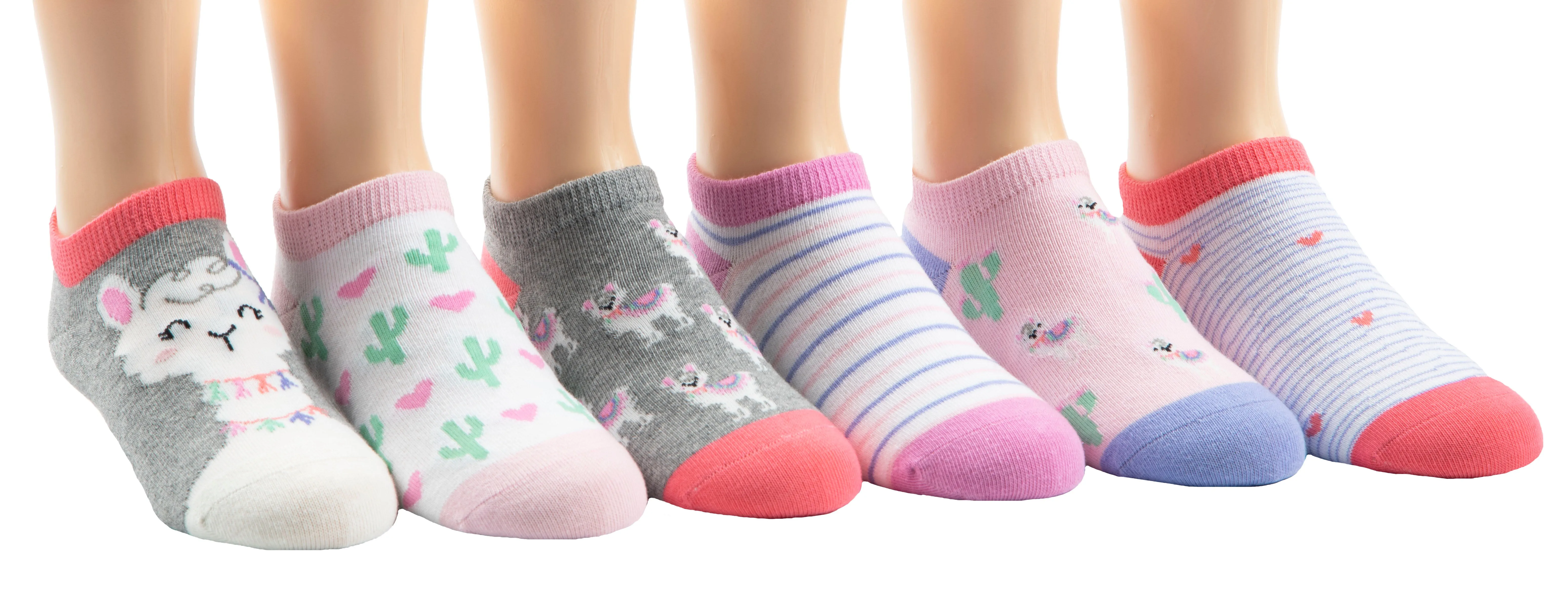 Lyla Llama No Show Socks - 6 Pack