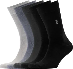 Men's Bamboo Dress Socks • Assorted Plain Pack of 5 Pairs • Mix-2