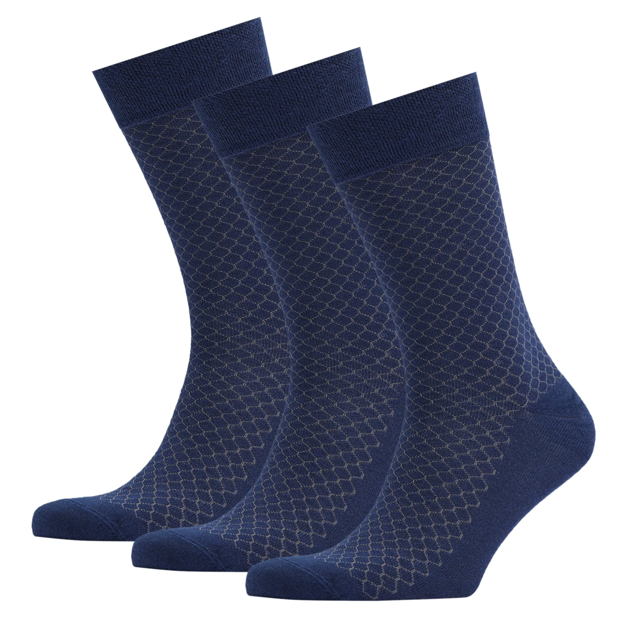 Men's Bamboo Dress Socks • Honeycomb Pack of 1/3/5 Pairs • Blue Navy