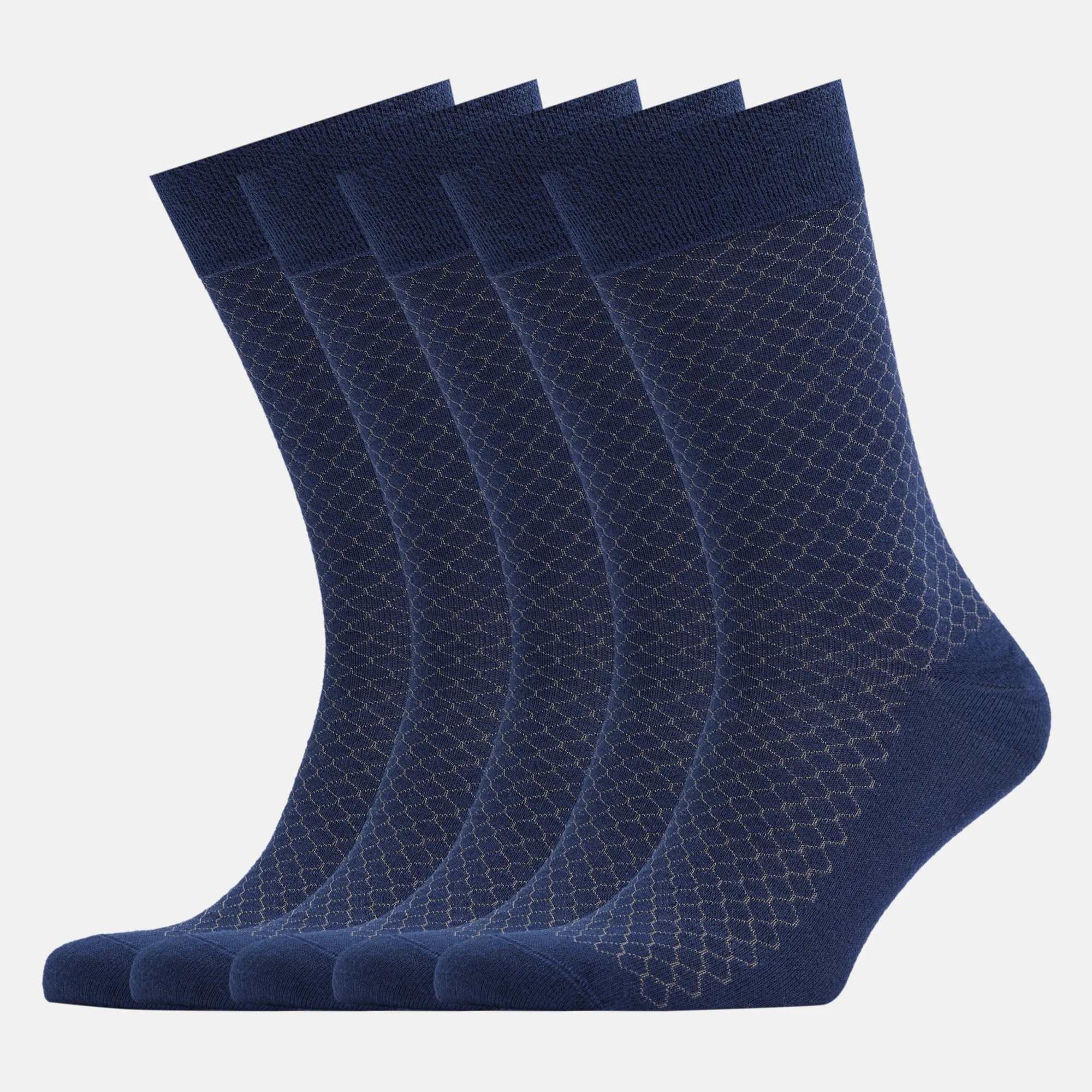 Men's Bamboo Dress Socks • Honeycomb Pack of 1/3/5 Pairs • Blue Navy