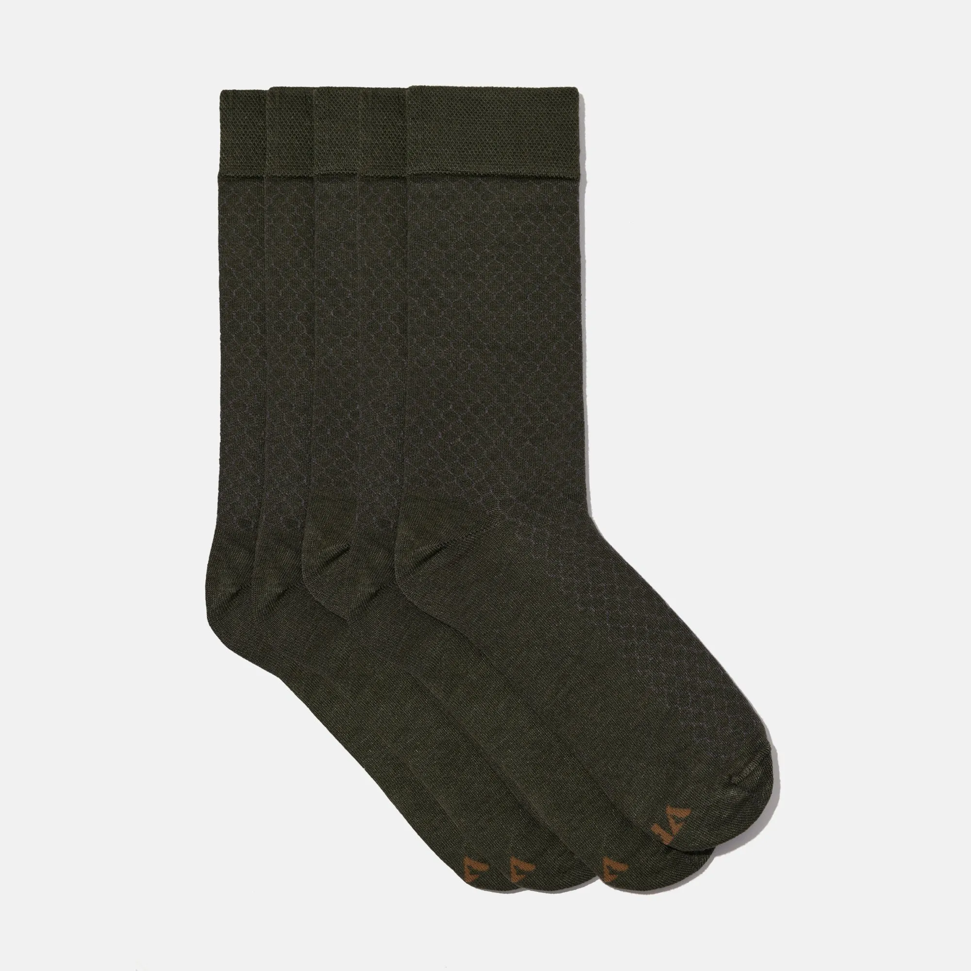 Men's Bamboo Dress Socks • Honeycomb Pack of 1/3/5 Pairs • Green Khaki