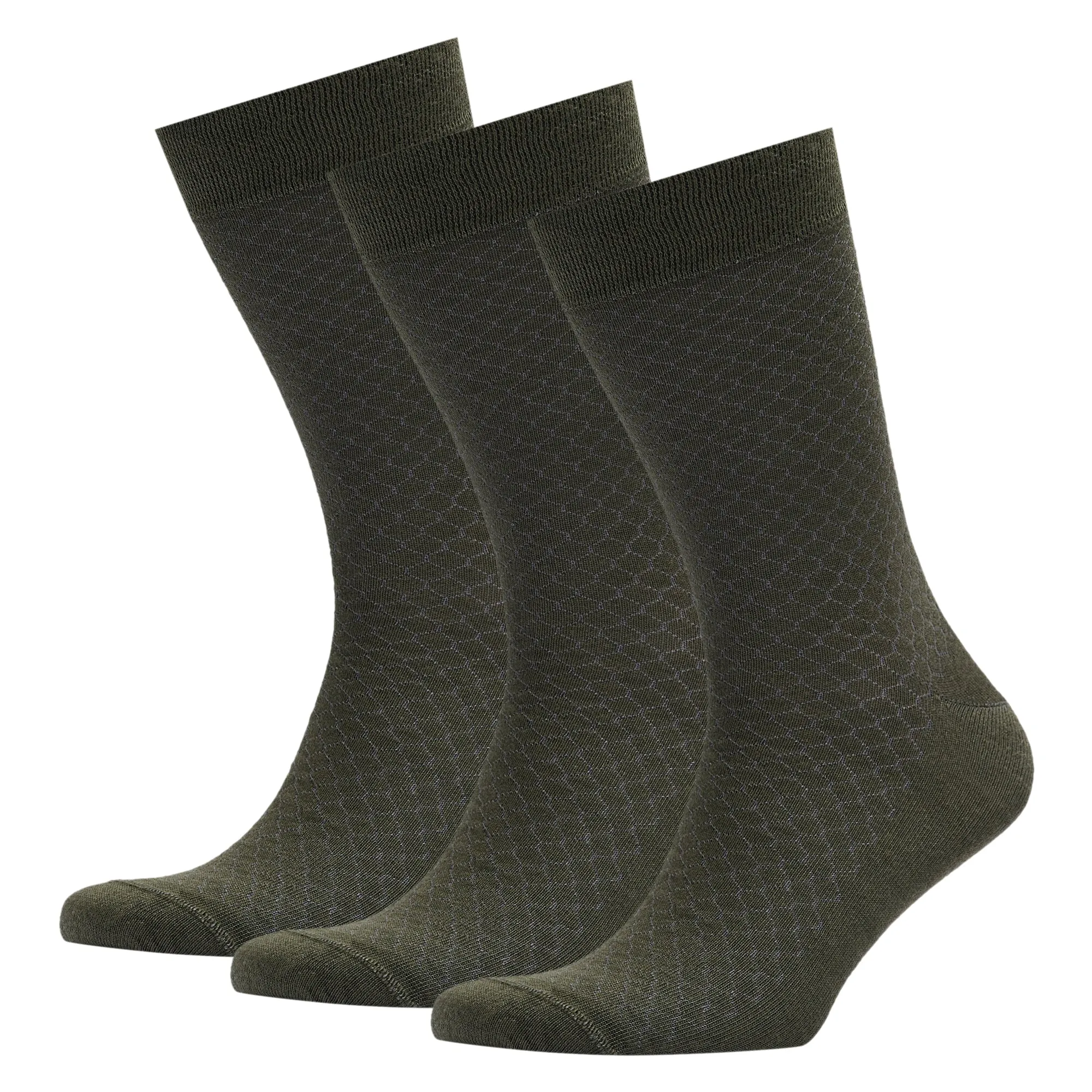 Men's Bamboo Dress Socks • Honeycomb Pack of 1/3/5 Pairs • Green Khaki