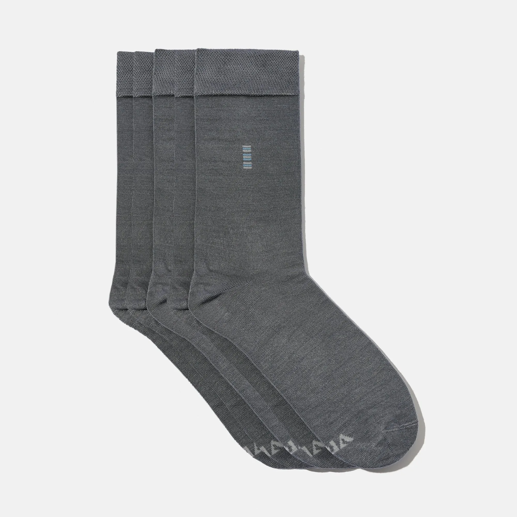 Men's Bamboo Dress Socks • Plain Pack of 1/3/5 Pairs • Ocean Grey