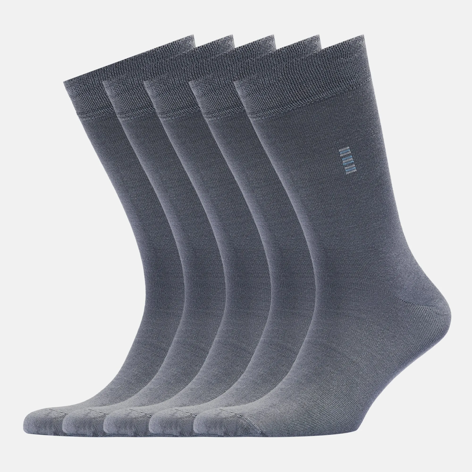 Men's Bamboo Dress Socks • Plain Pack of 1/3/5 Pairs • Ocean Grey