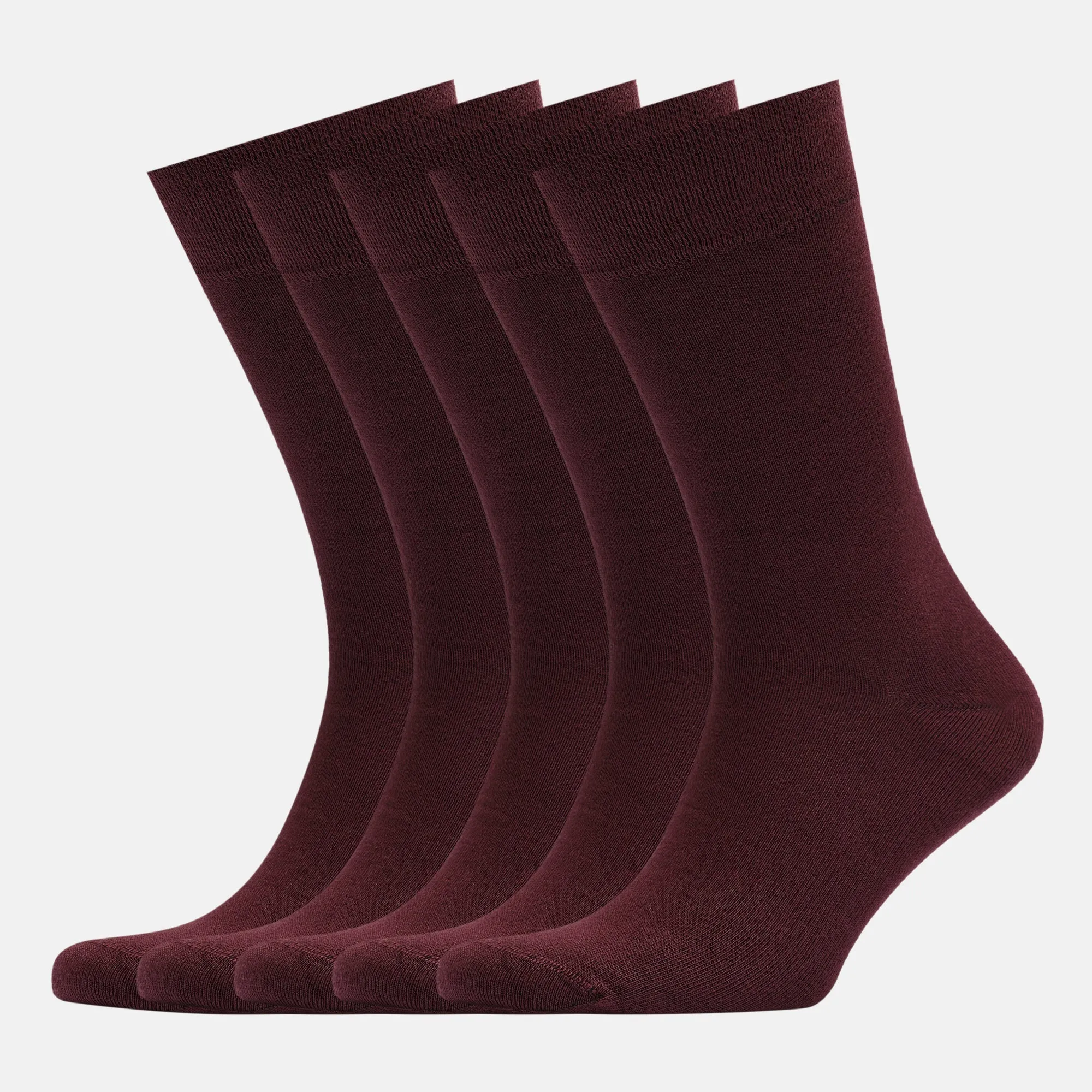 Men's Bamboo Dress Socks • Solid Pack of 1/3/5 Pairs • Burgundy