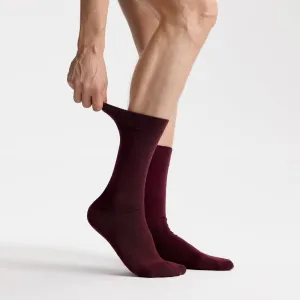 Men's Bamboo Dress Socks • Solid Pack of 1/3/5 Pairs • Burgundy