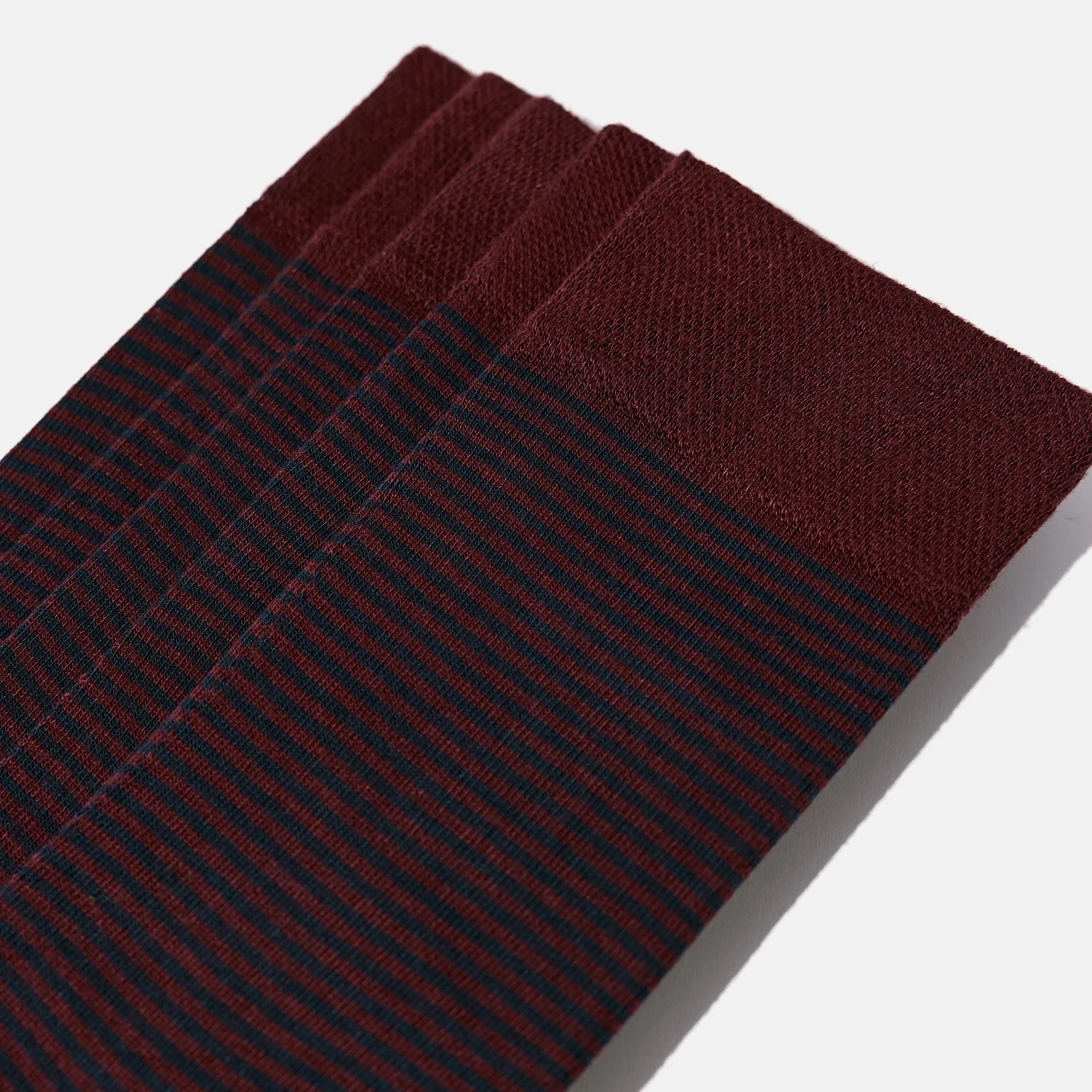 Men's Bamboo Dress Socks • Striped Pack of 1/3/5 Pairs • Burgundy