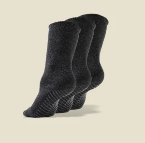 Men's Dark Grey Original Crew Non-Slip Socks - 3 pairs