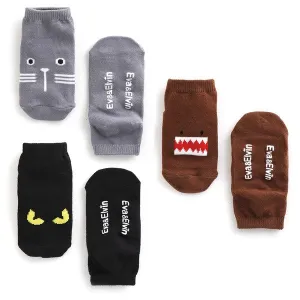 Monster Ankle Socks (Brown/Grey/Black)