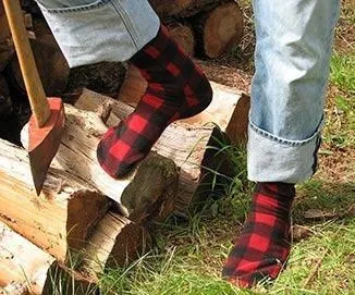 Polar Feet SUPER STRETCHY Fleece Socks - Lumberjack