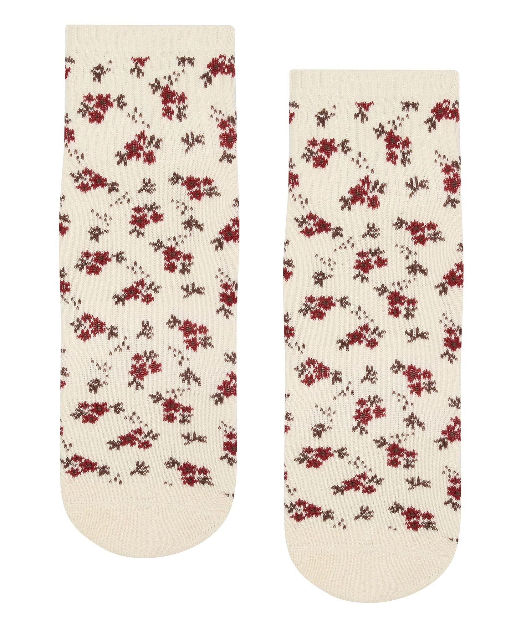 Quarter Crew Non Slip Grip Socks - Ditsy Floral