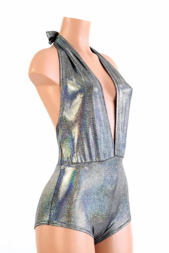 "Josie" Romper in Silver Holographic