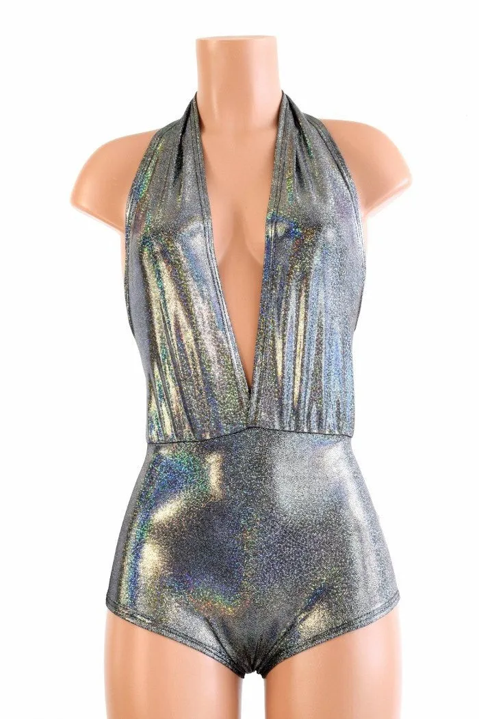 "Josie" Romper in Silver Holographic