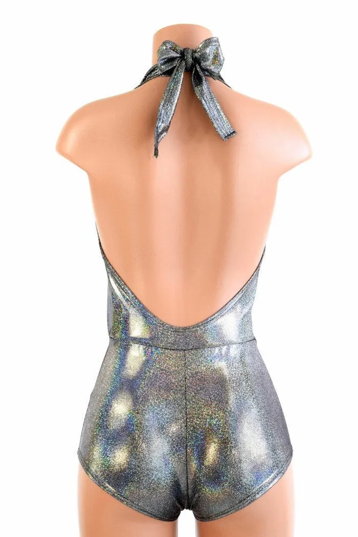 "Josie" Romper in Silver Holographic