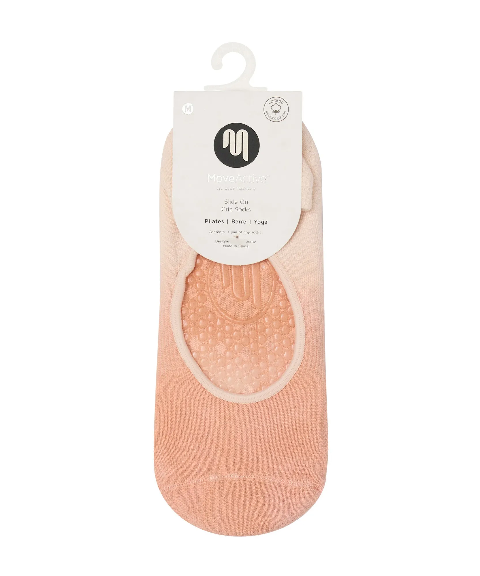 Slide On Non Slip Grip Socks - Fade Coral