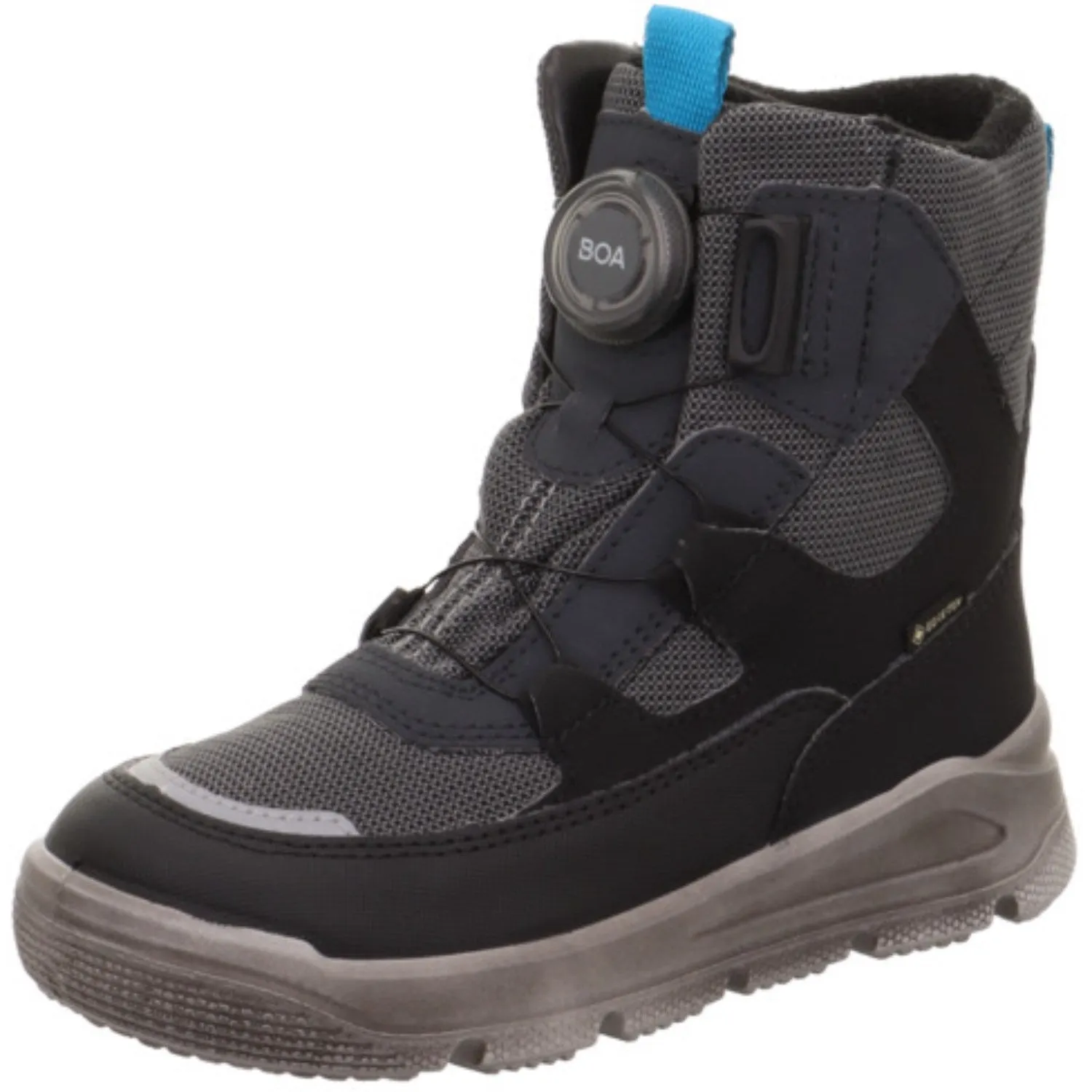 Superfit Black/Light Grey Mars Boots With Warm Lining