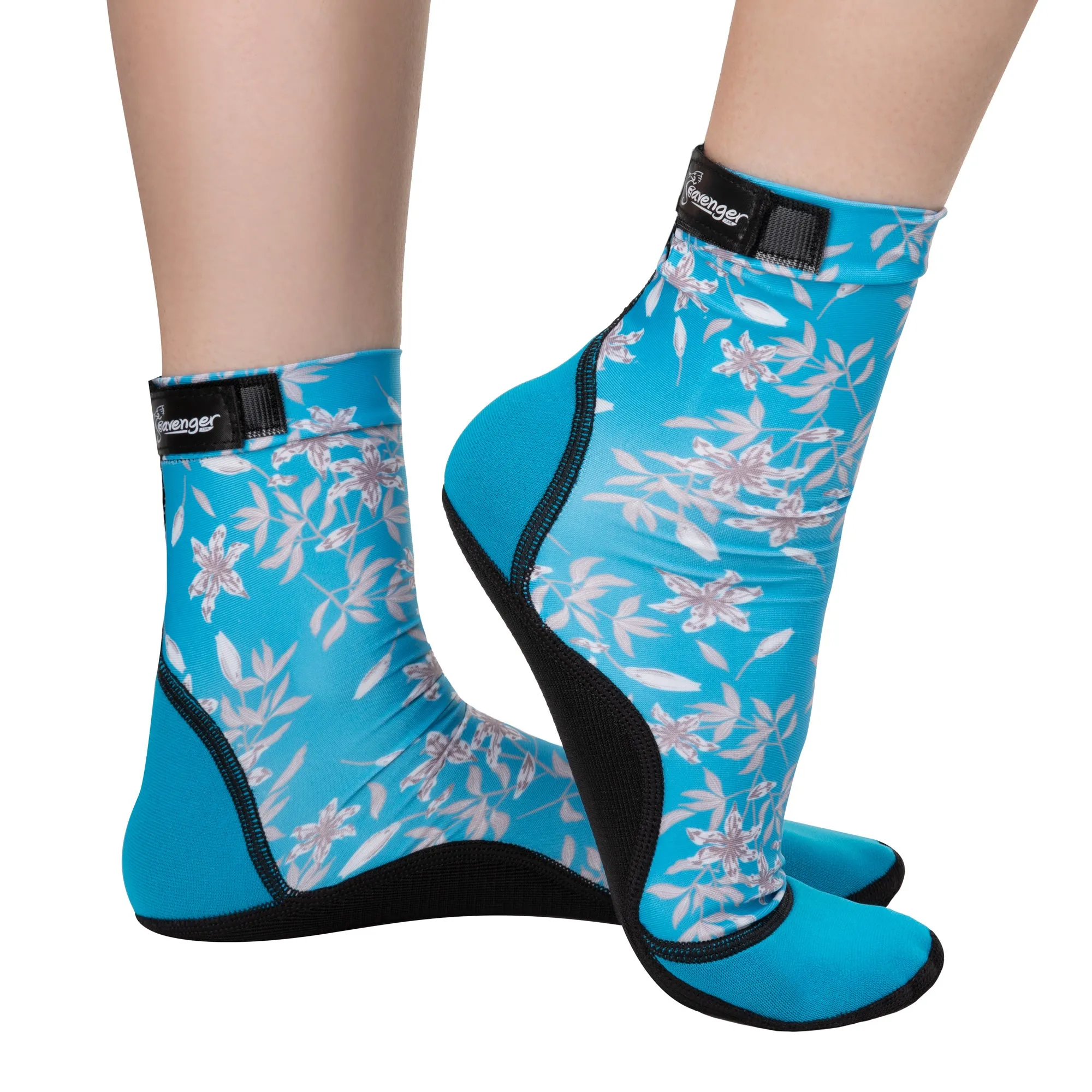 Tall SeaSnug Beach Socks - Light Floral